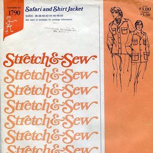Stretch & Sew Pattern 1790 ~ Men's Safari and Shirt Jacket ~ Chest 36-50